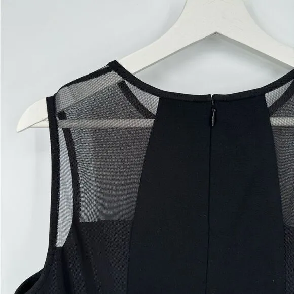 Lauren Ralph Lauren Ponte Mesh Black Dress Sz 12