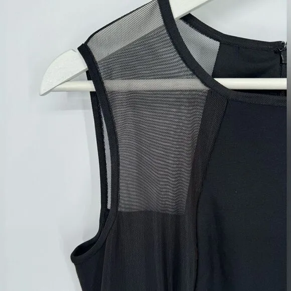 Lauren Ralph Lauren Ponte Mesh Black Dress Sz 12