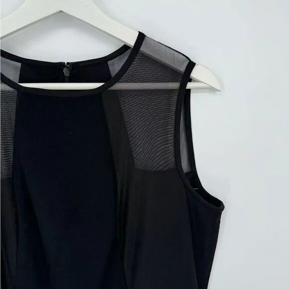 Lauren Ralph Lauren Ponte Mesh Black Dress Sz 12