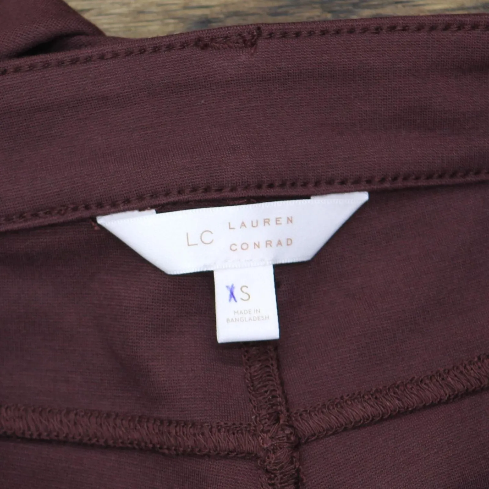 Lc Lauren Conrad High-Waisted Super Skinny Ponte Pants Burgundy Red XS