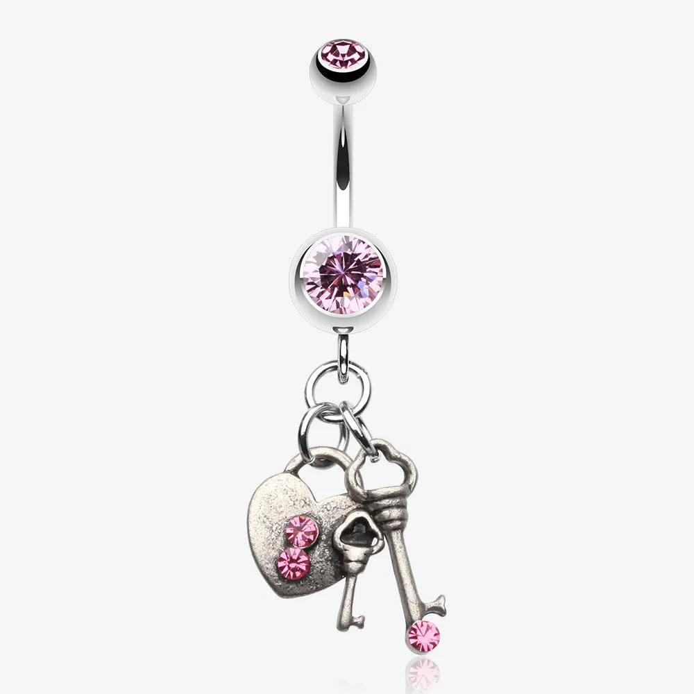 Love Lock Down Belly Button Ring