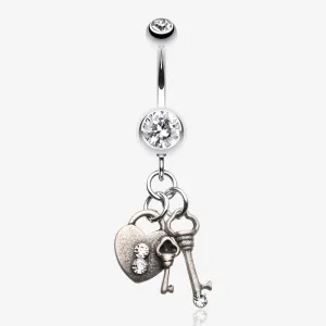 Love Lock Down Belly Button Ring