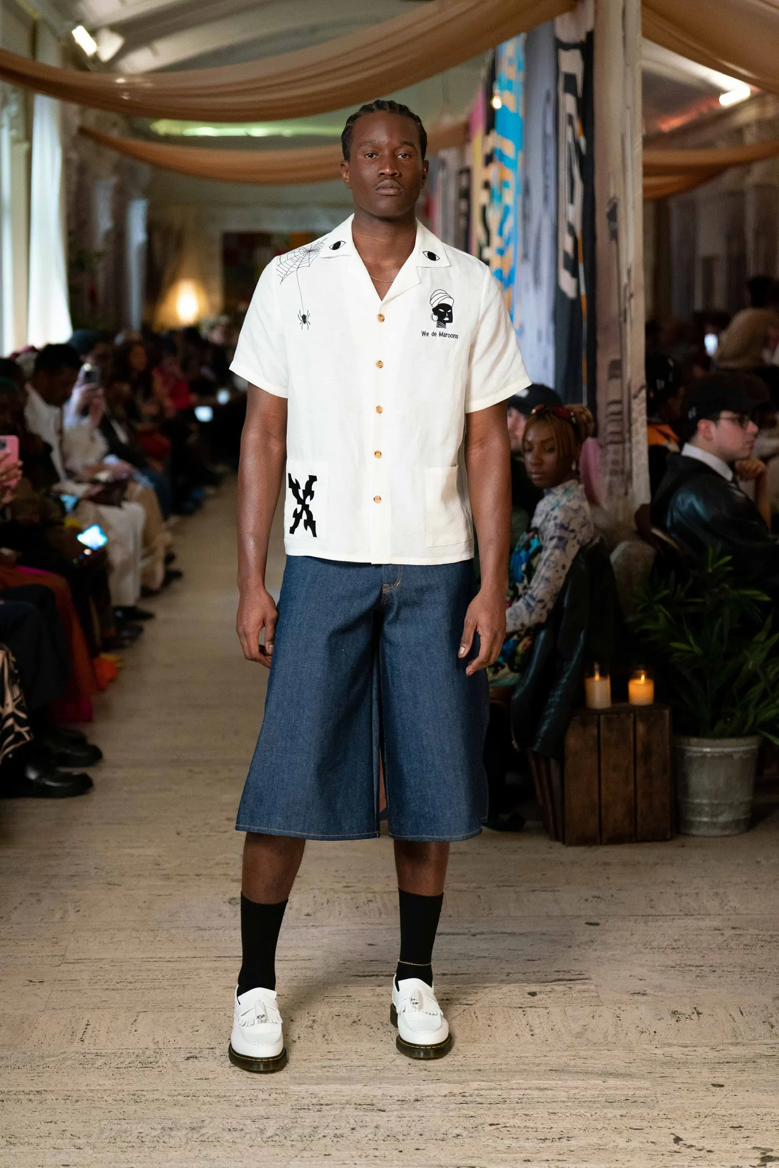 Maroon Night Camp Embroidered Shirt-Pre Order