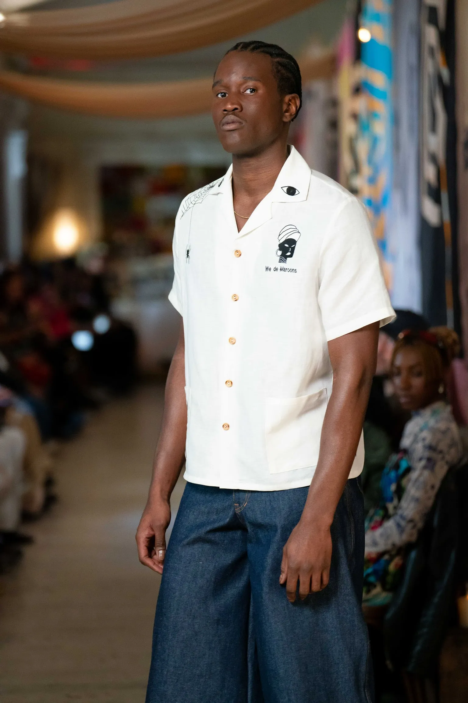 Maroon Night Camp Embroidered Shirt-Pre Order