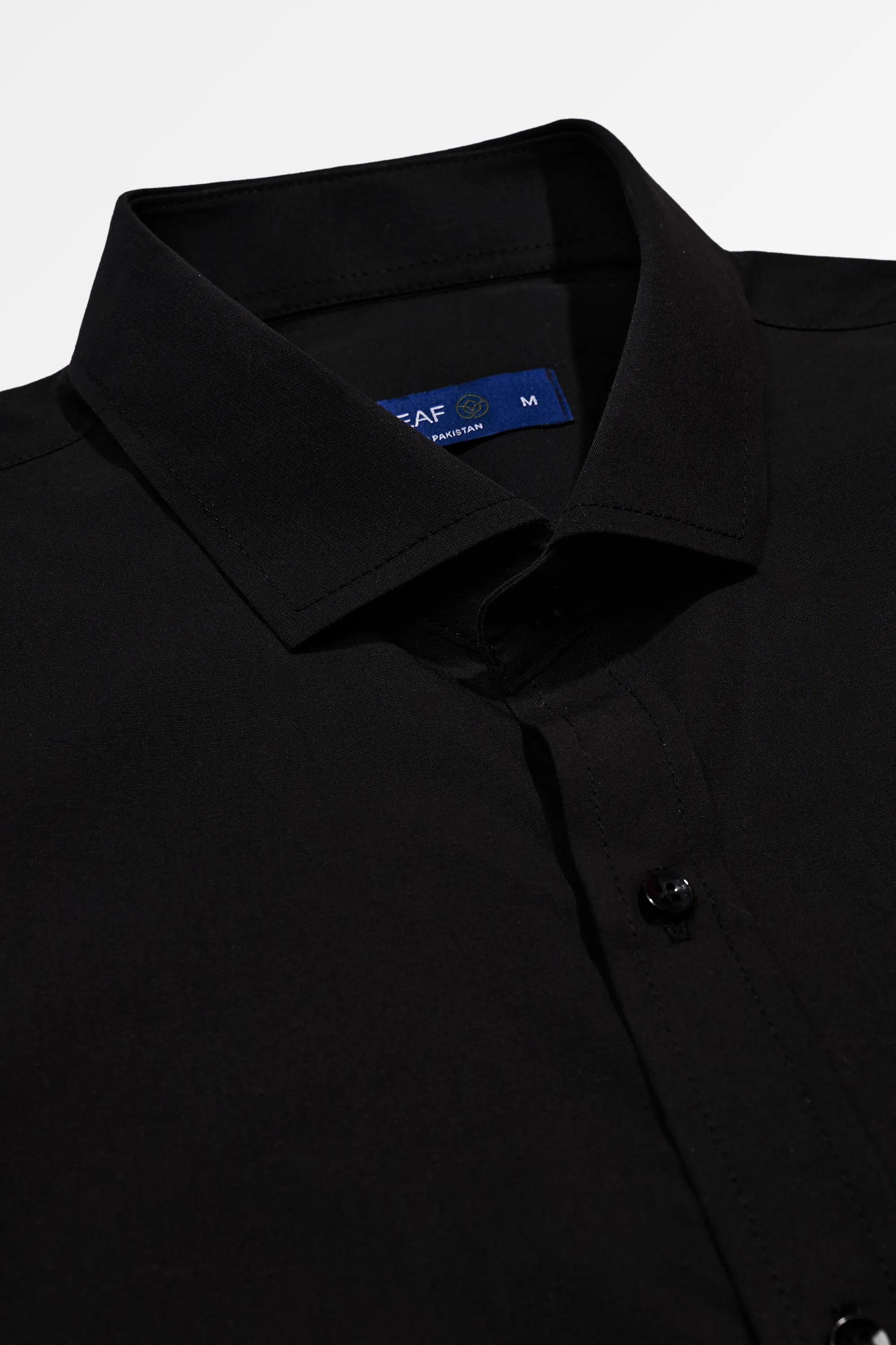 Men's Black Formal Shirt | Classic Office Wear by Leaf Clothing