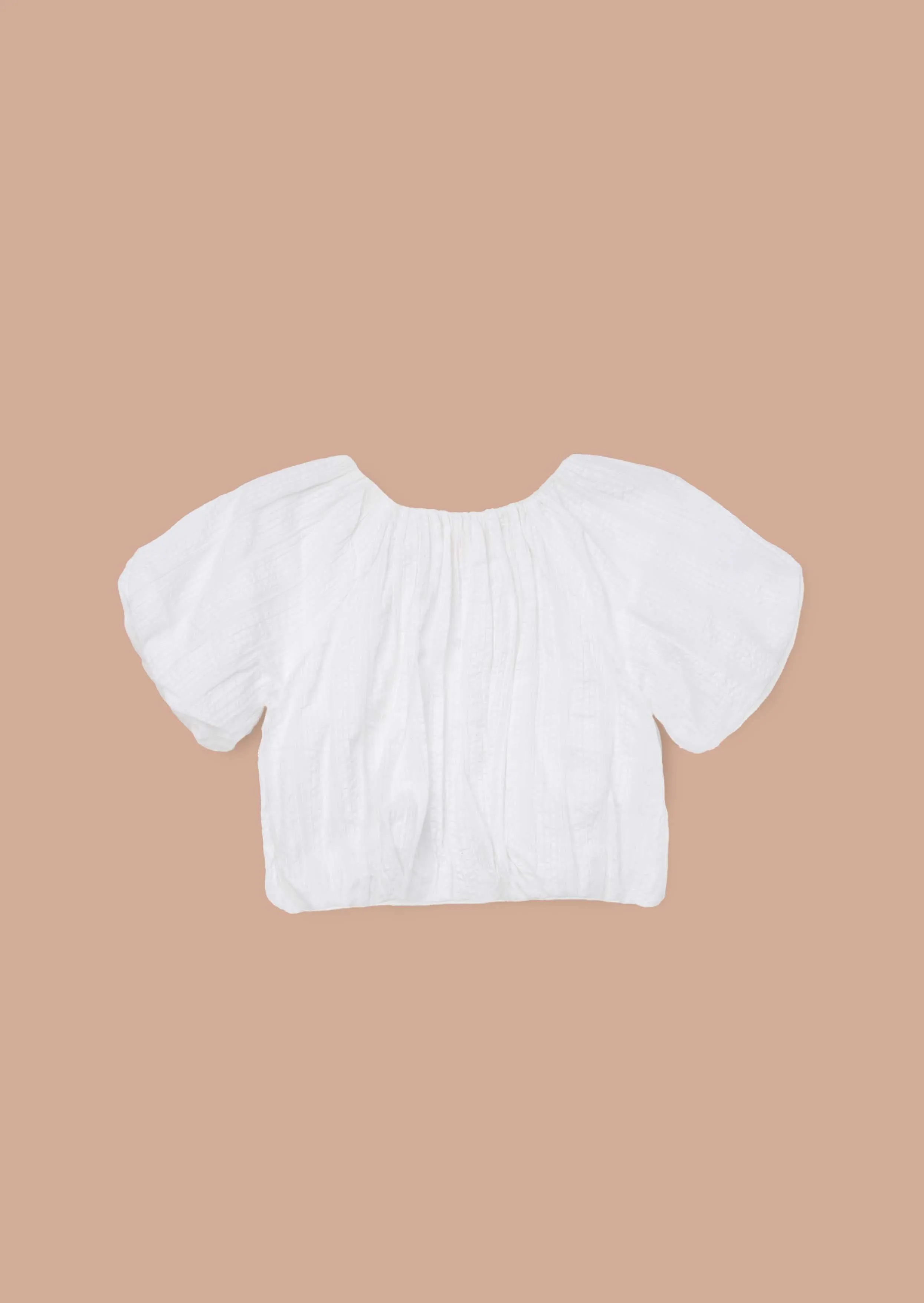 Michela White Bubble Hem Top