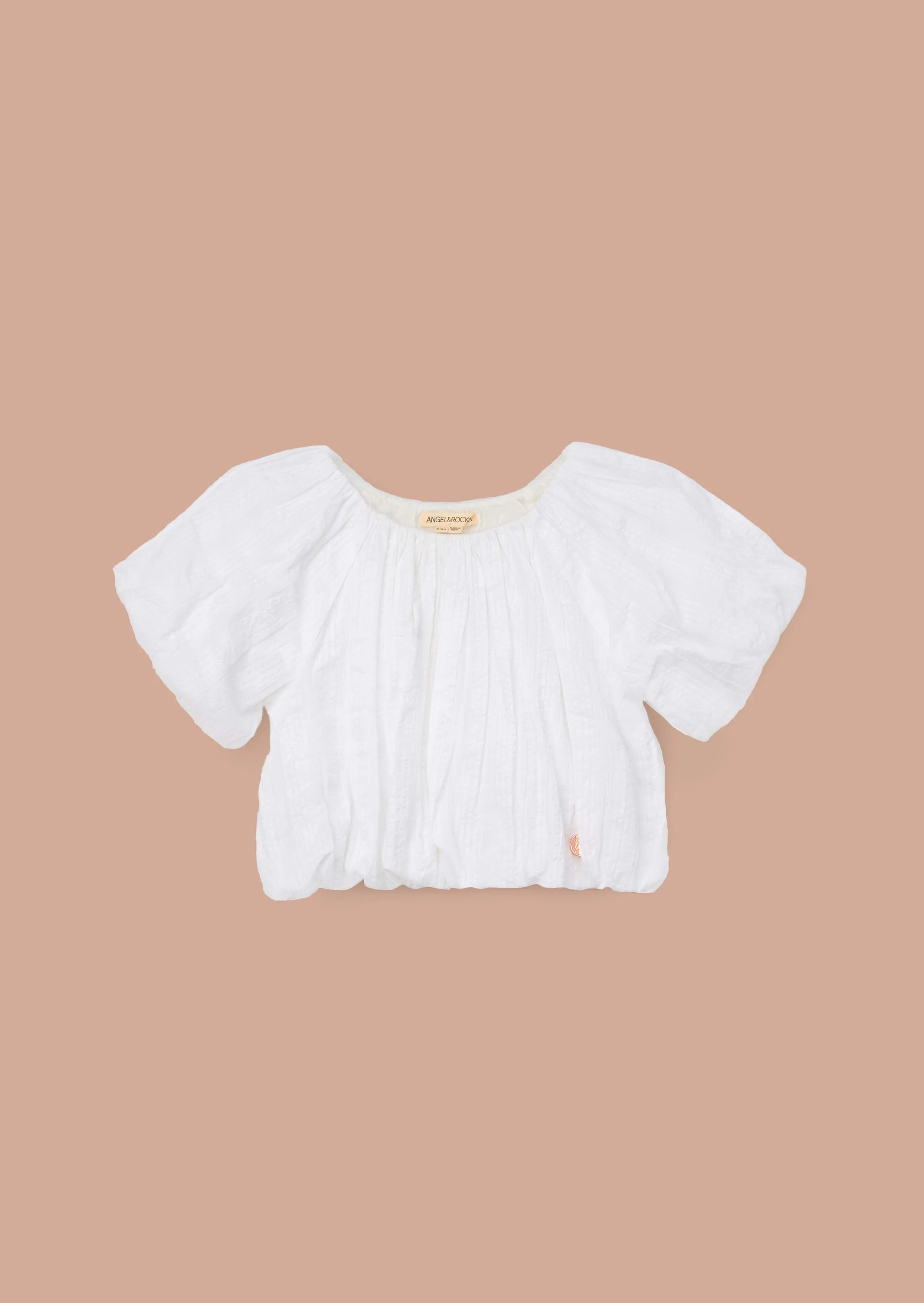 Michela White Bubble Hem Top