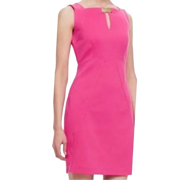NEW Laundry by Shelli Segal Candy Pink Bodycon Sleeveless Dress