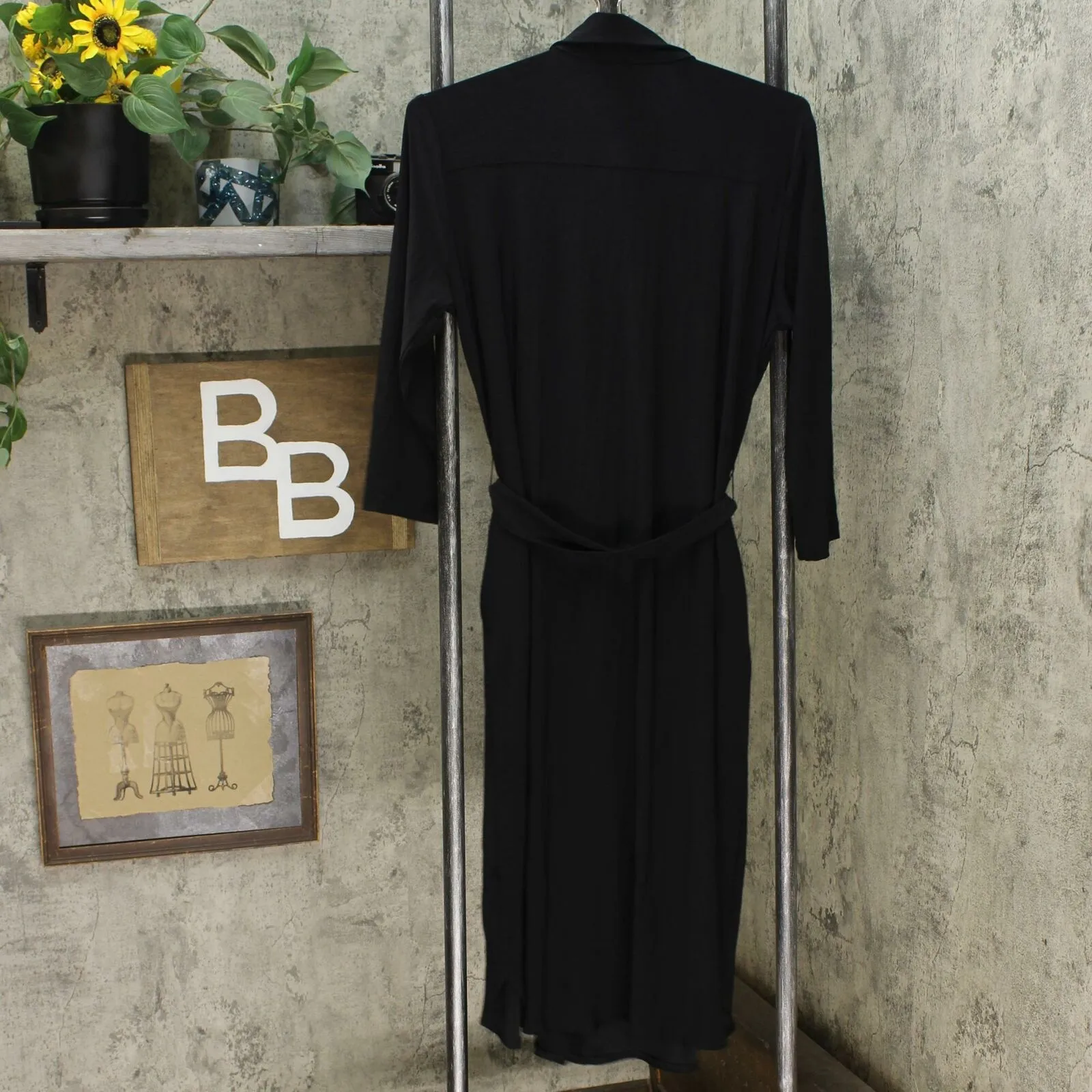Nina Leonard 3/4-Sleeve Button Down Shirt Dress