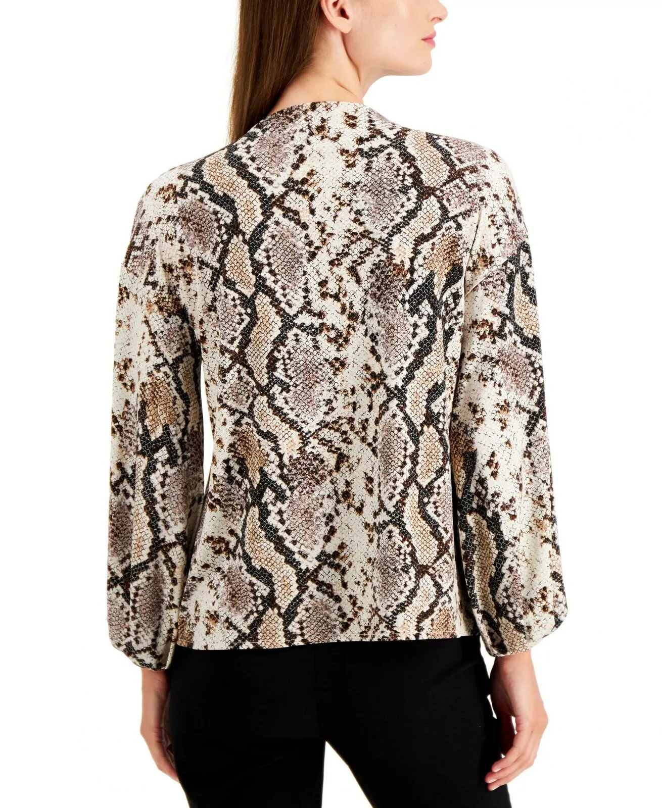 NWT Alfani Plus Size Snakeskin Print Knit Popover Top. 100105268WN Plus 0X