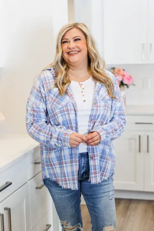 Only Thing I Dream Of Plaid Top- Blue