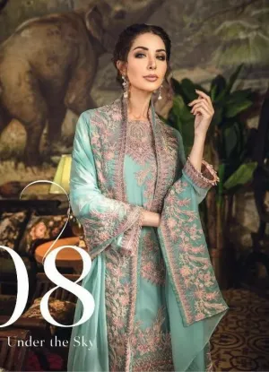 Pakistani Designer Dress In Turquoise Color Model# C 1728