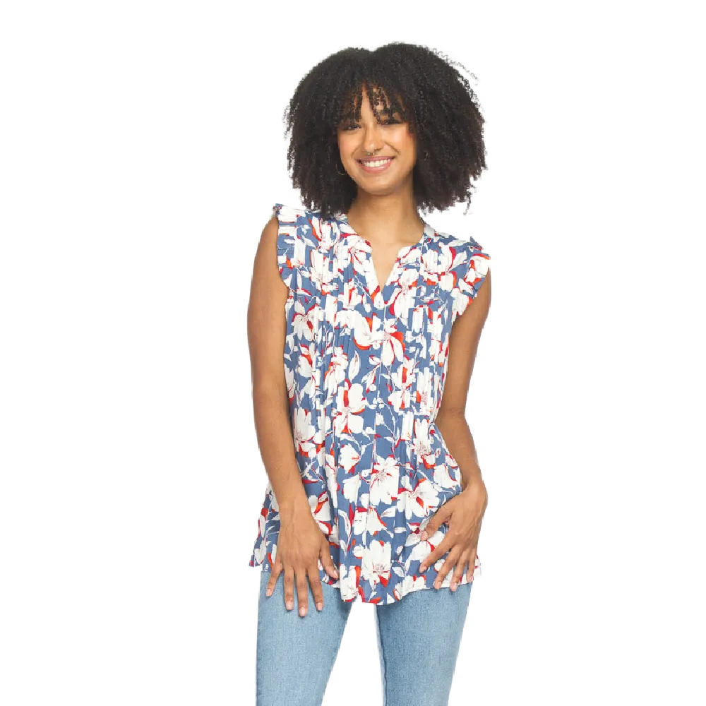 Papillon Top Blue Floral