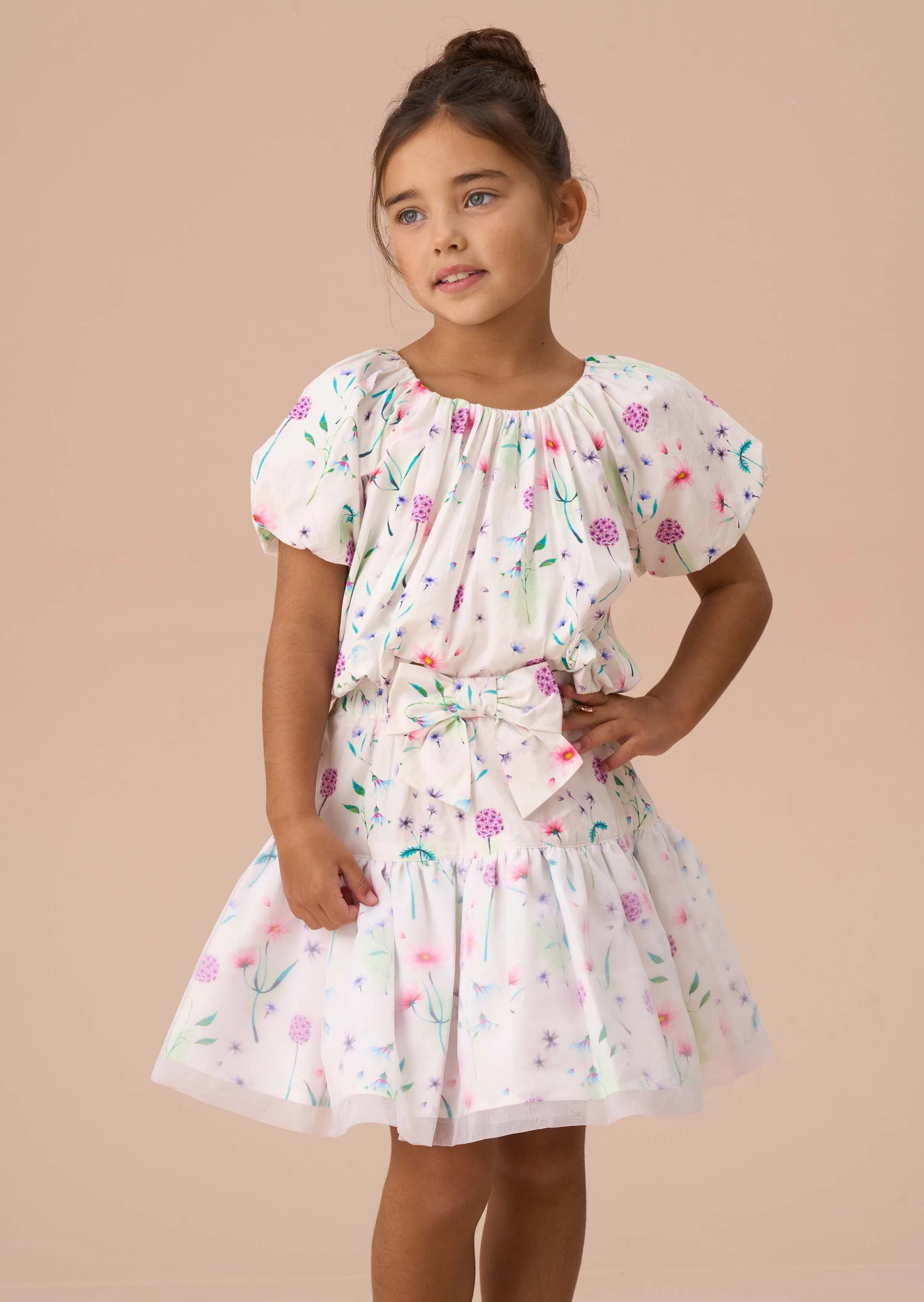 Perla White Bubble Hem Top