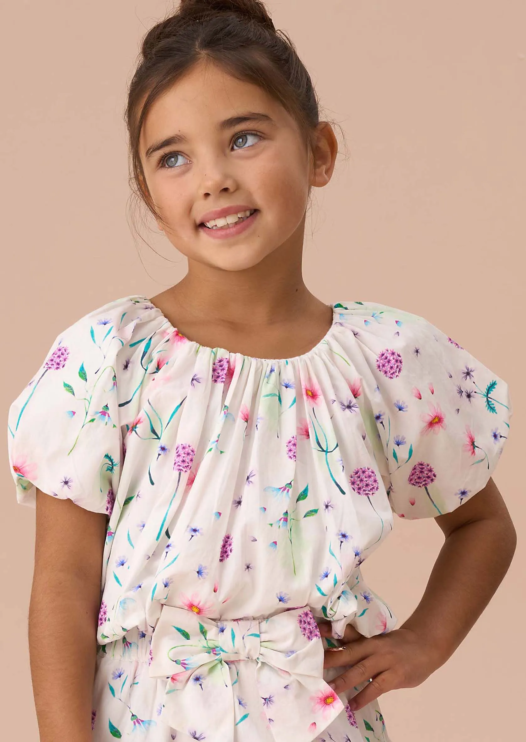 Perla White Bubble Hem Top