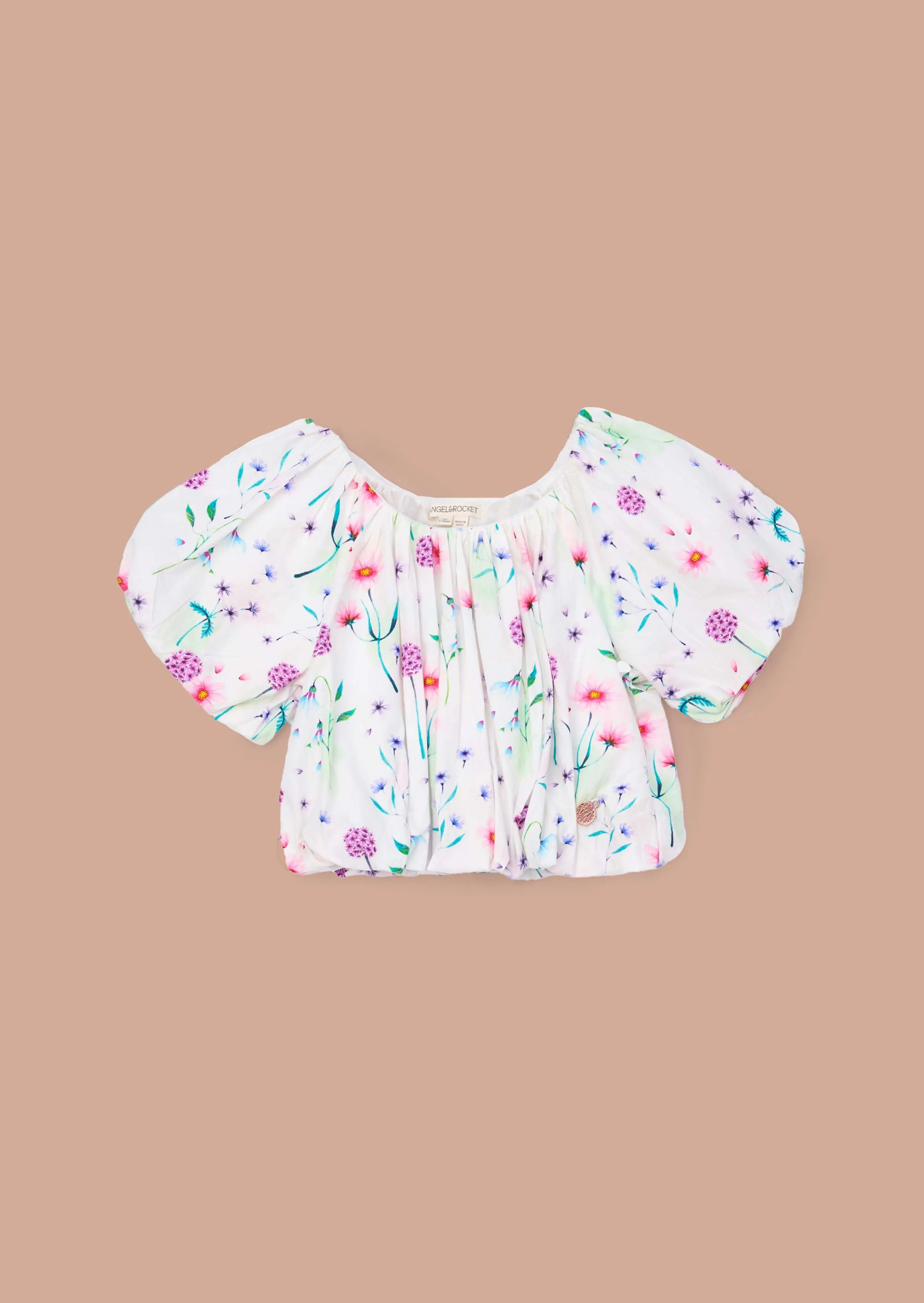 Perla White Bubble Hem Top