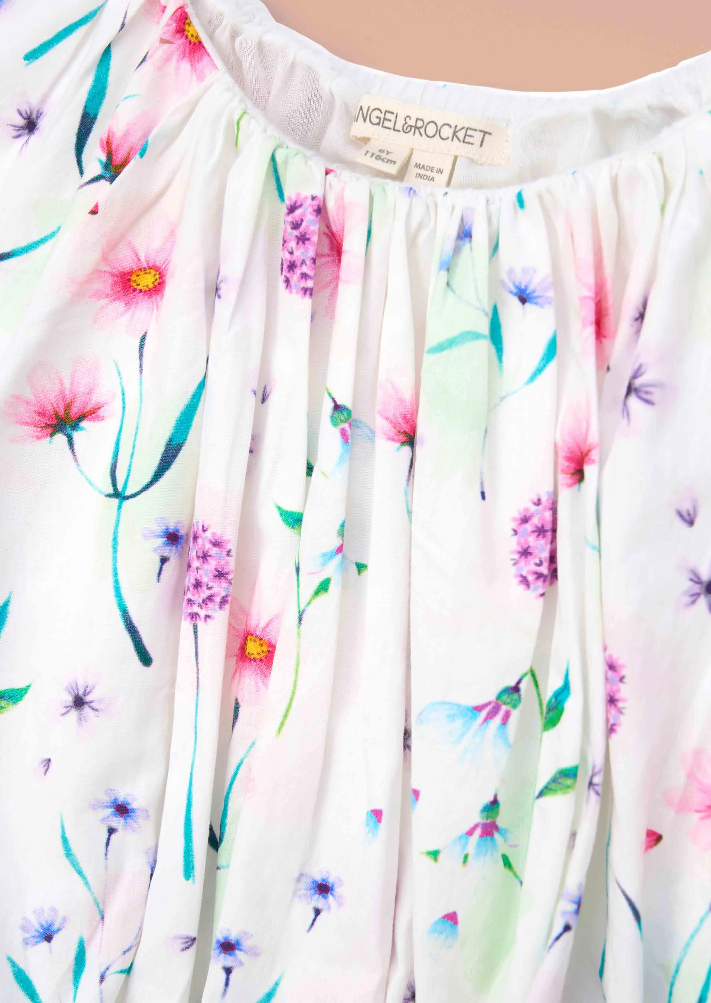Perla White Bubble Hem Top