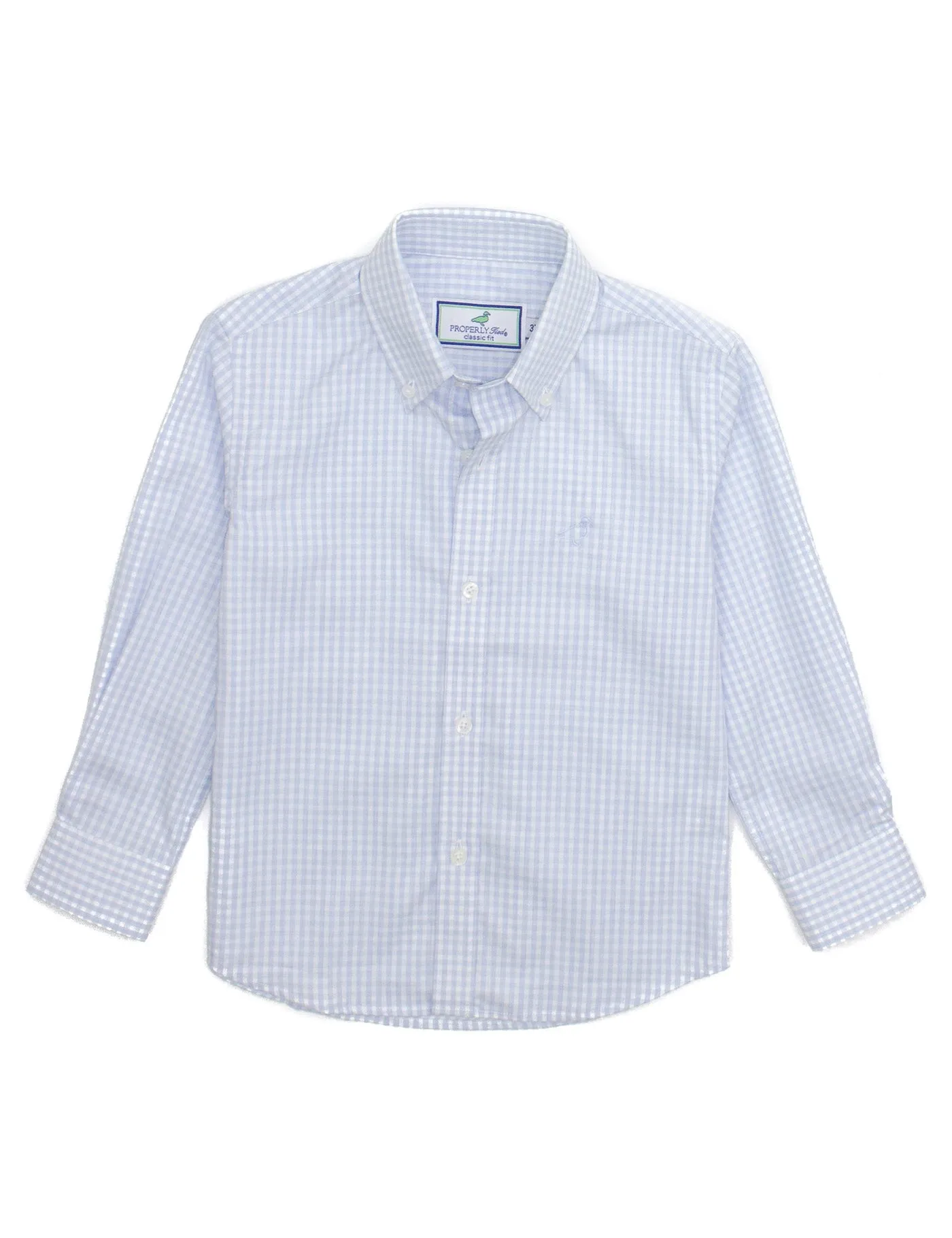 Properly Tied Boys Park Avenue Dress Shirt - Cloud Check