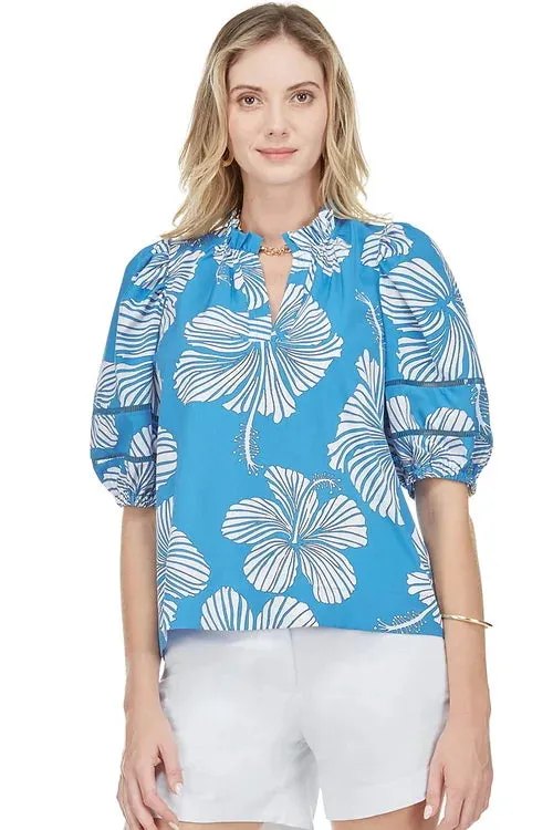 Puff Sleeve Placket Top