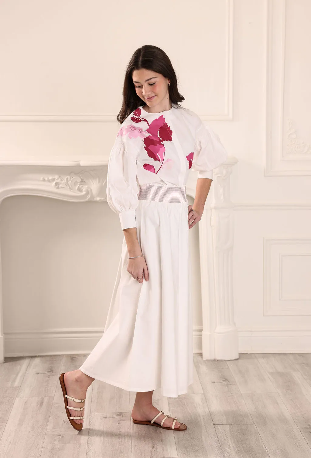 Puff sleeves white blouse by Gem