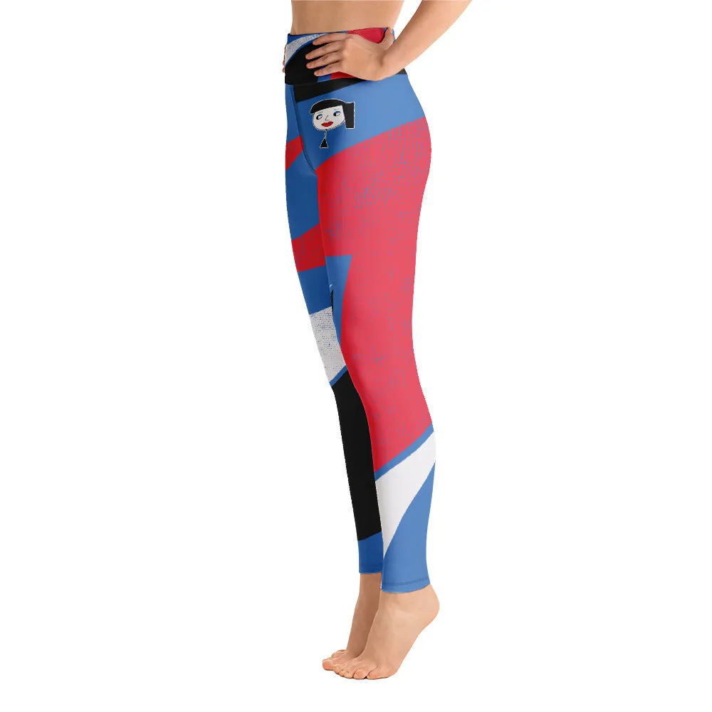 "Lynn Beauty-Face" Blue Lightning Yoga / Workout Leggings