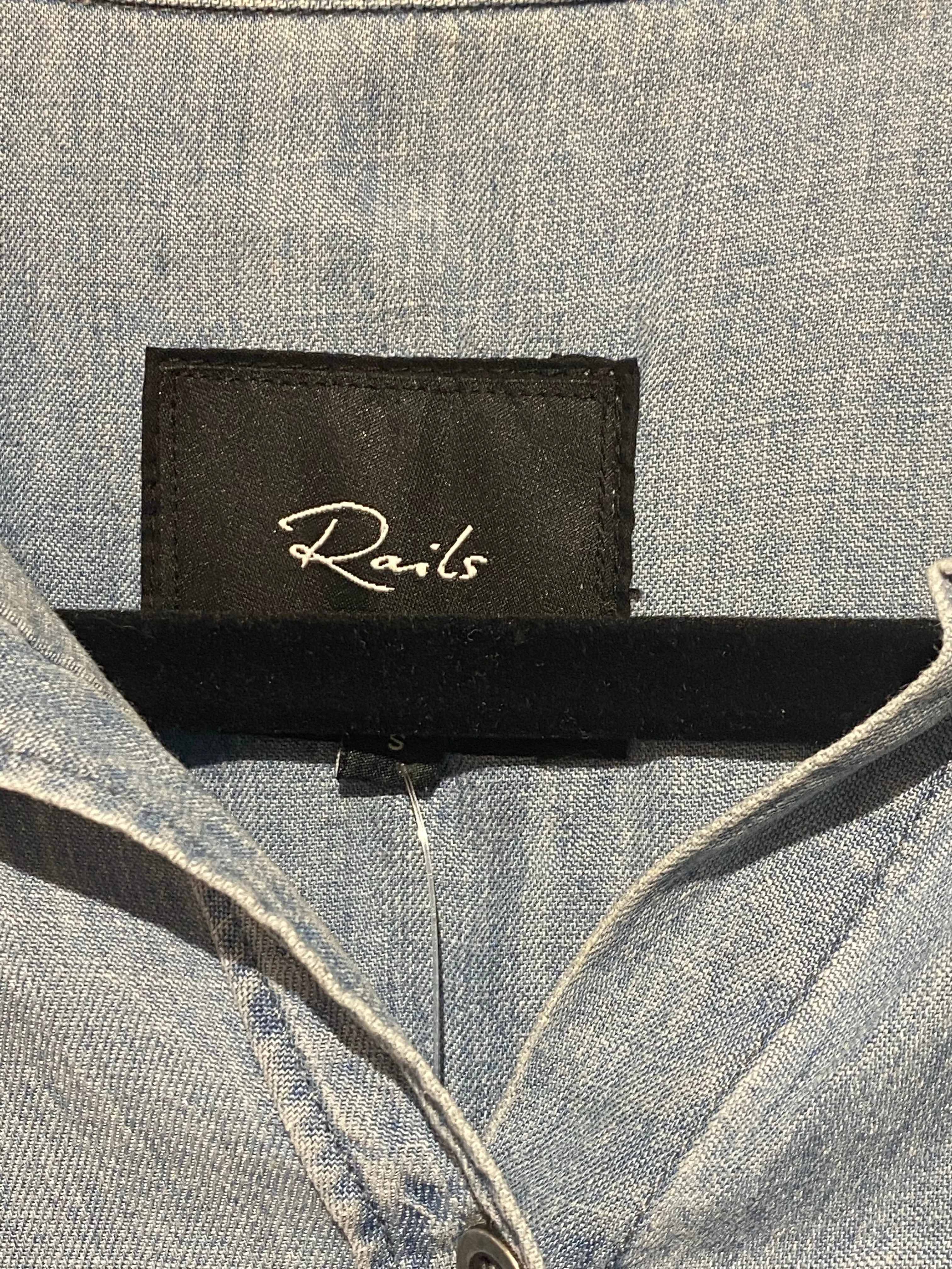 Rails Denim Light Wash Button Down shirt with Silver Studs