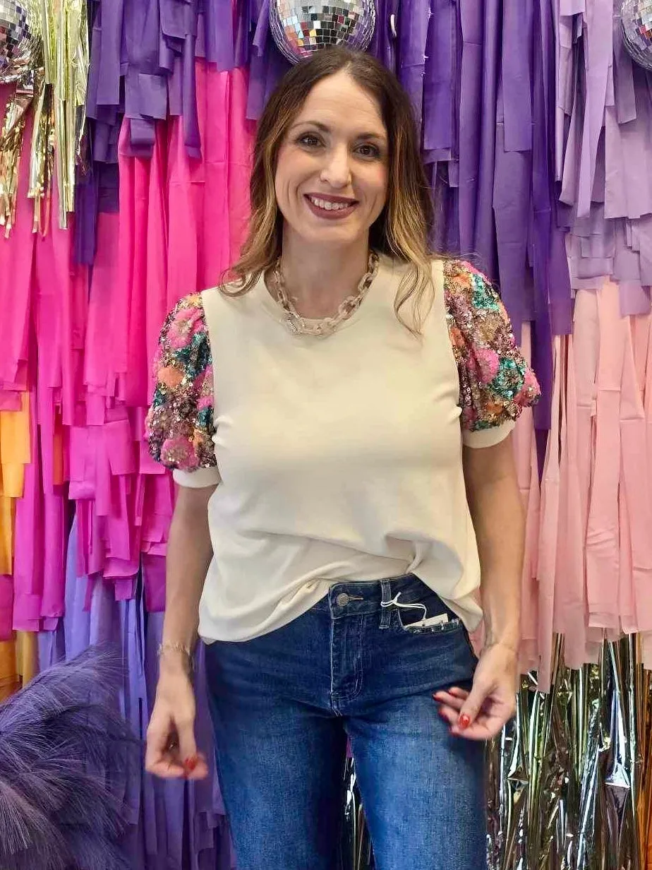 Ready to Sparkle Top: Cream