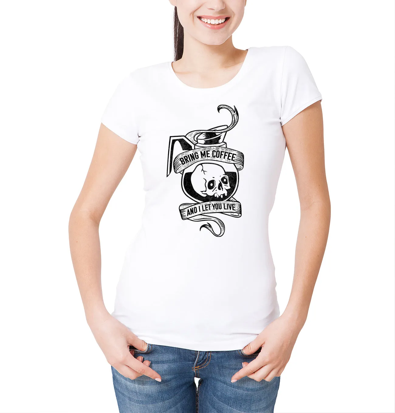 Reality Glitch Bring Me Coffee Womens T-Shirt