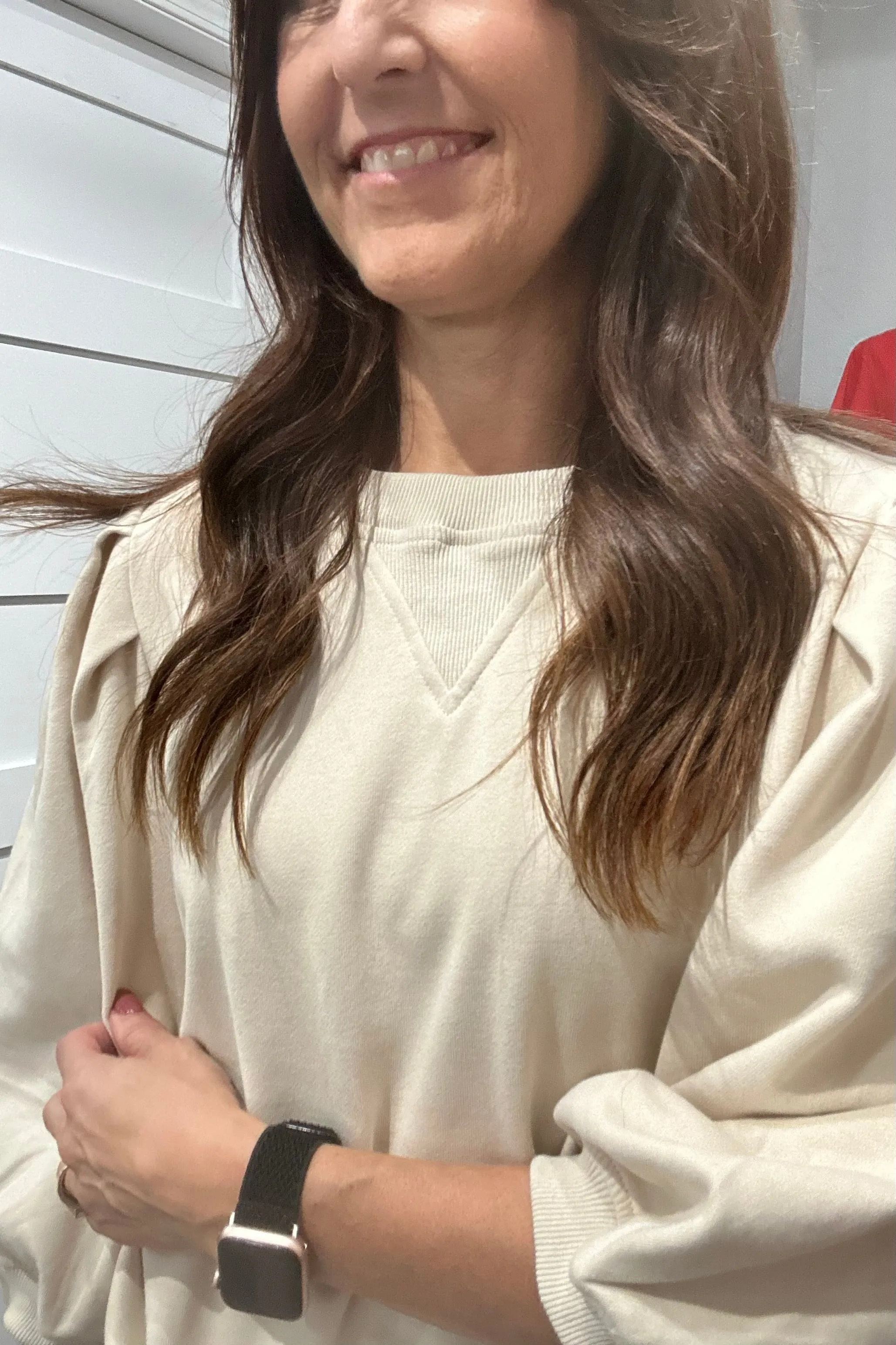 Reece Beige Sweatshirt Top