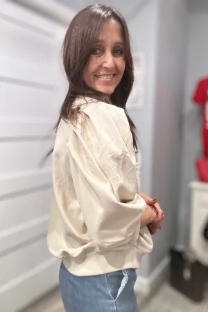 Reece Beige Sweatshirt Top
