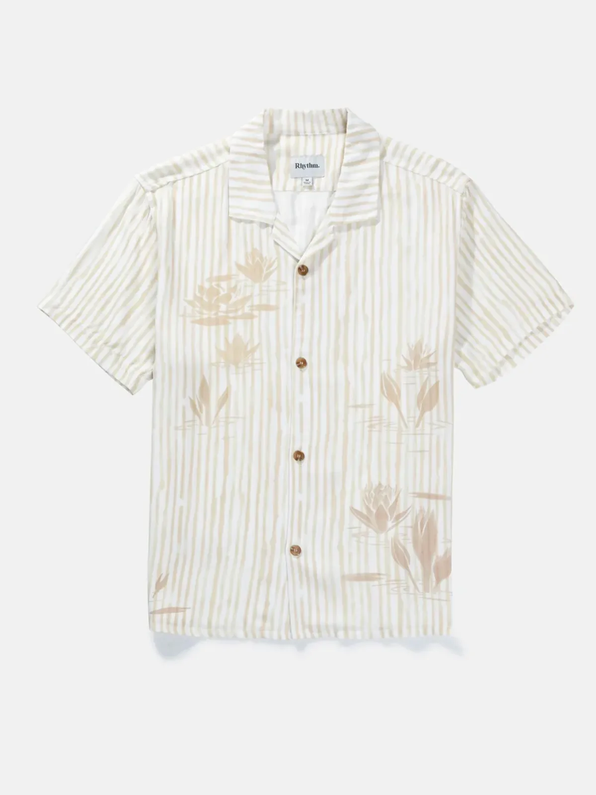 Rhythm Lily Stripe Cuban SS Shirt - Camel