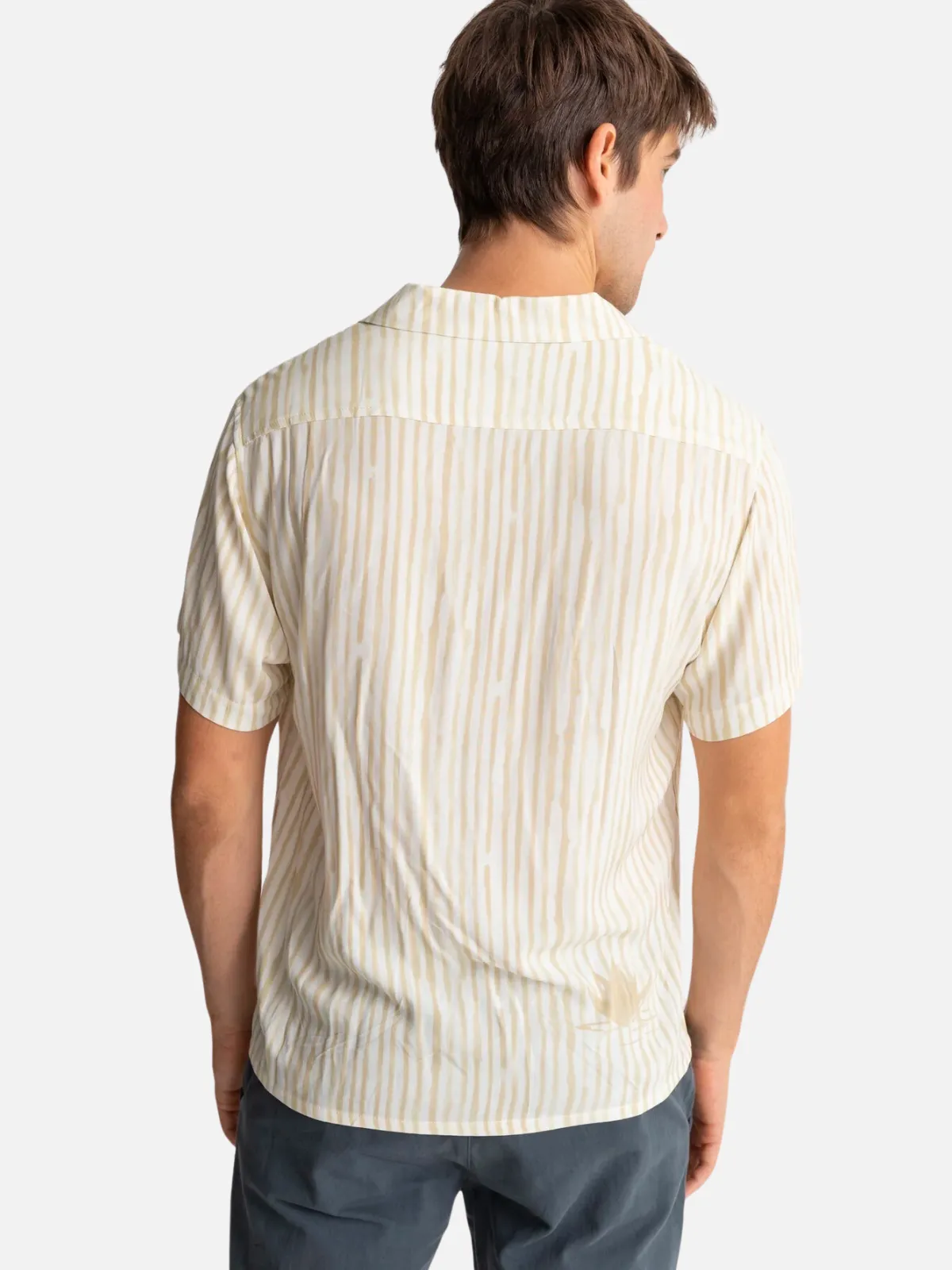 Rhythm Lily Stripe Cuban SS Shirt - Camel