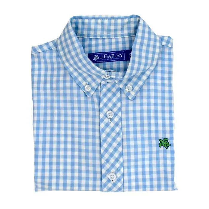 Roscoe Button Down Shirt- Blue Check