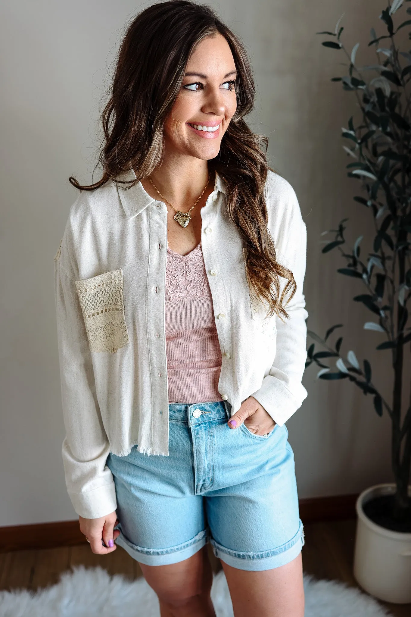 Soleil Button Down Shirt - Oatmeal