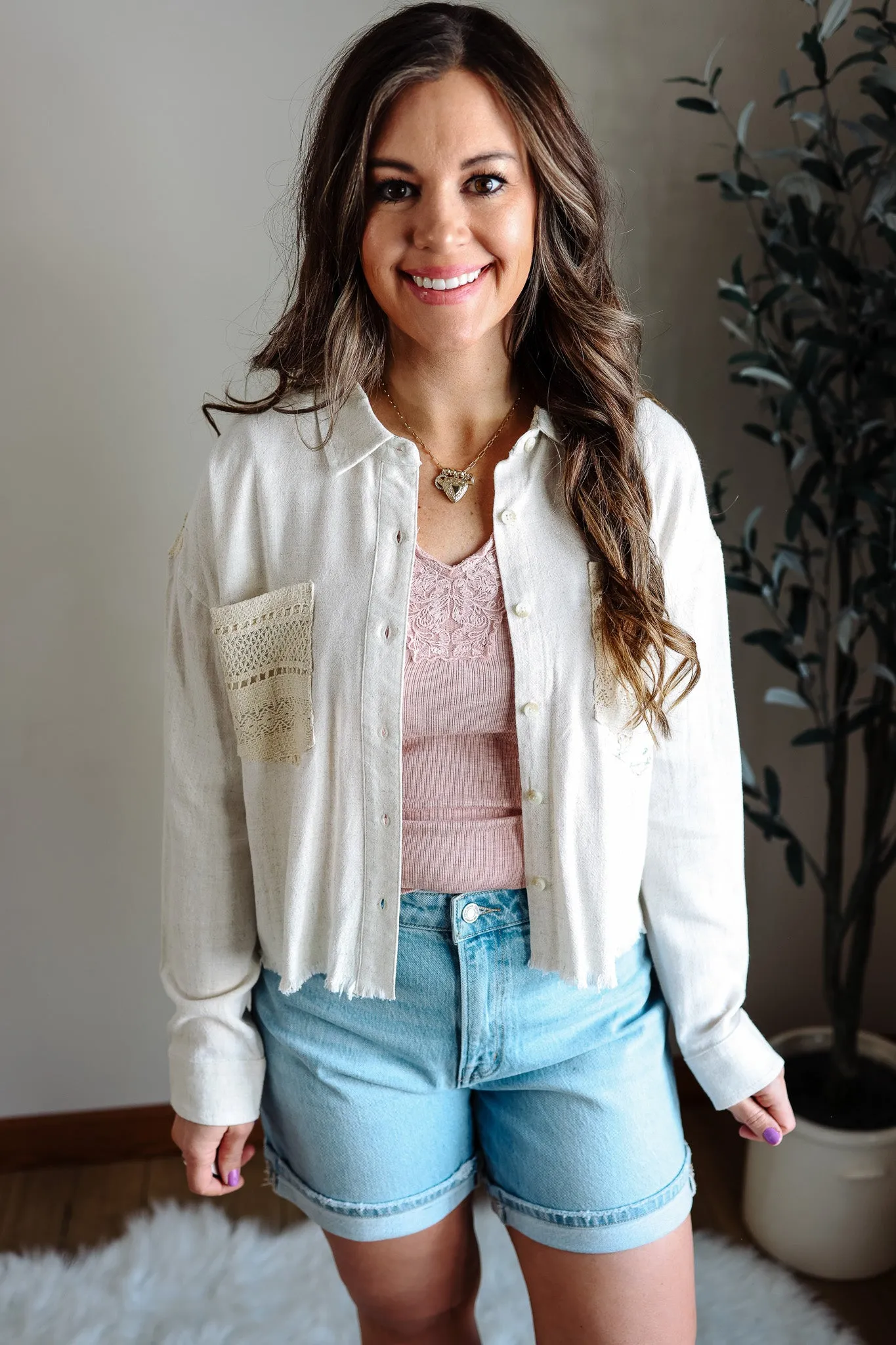 Soleil Button Down Shirt - Oatmeal