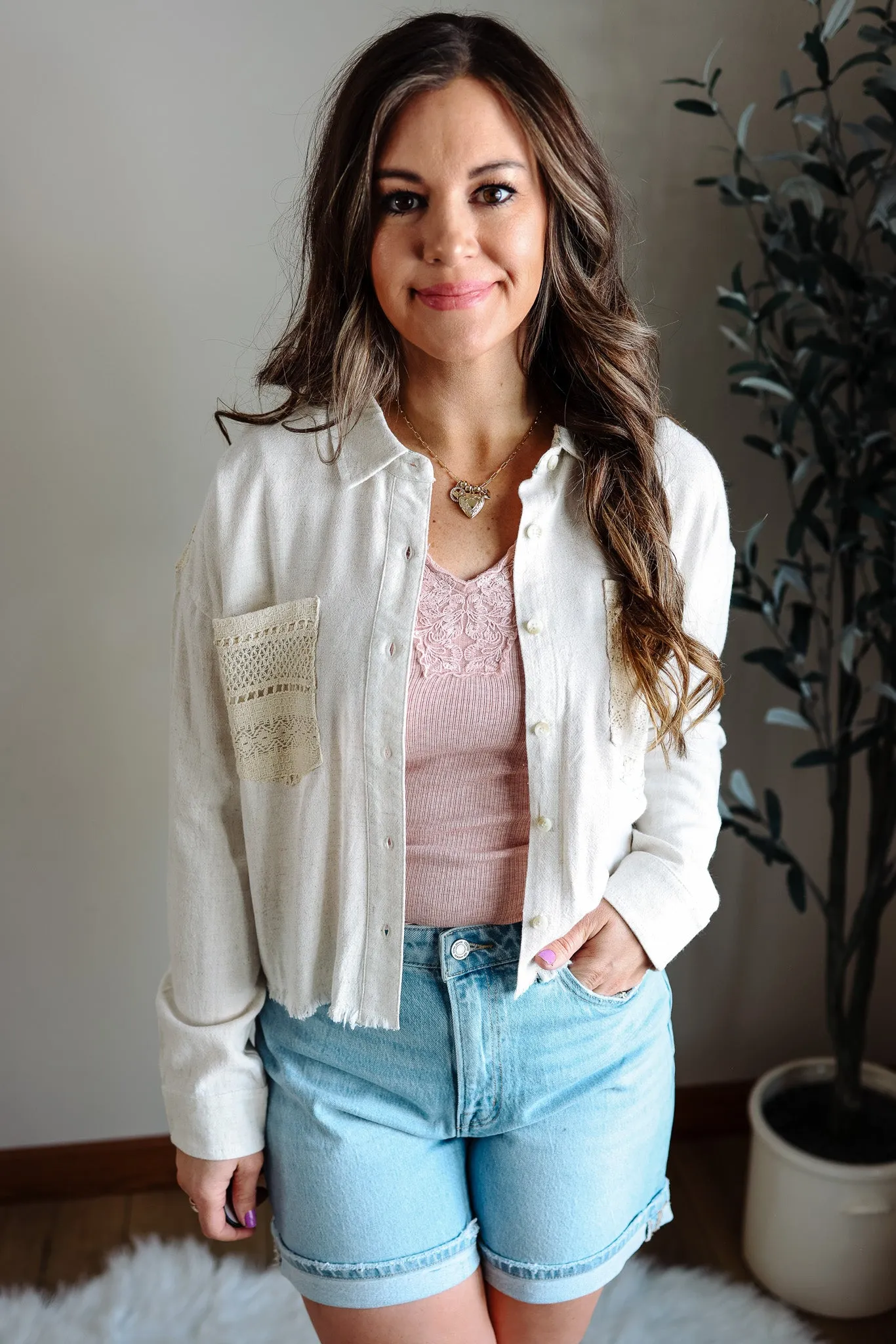 Soleil Button Down Shirt - Oatmeal