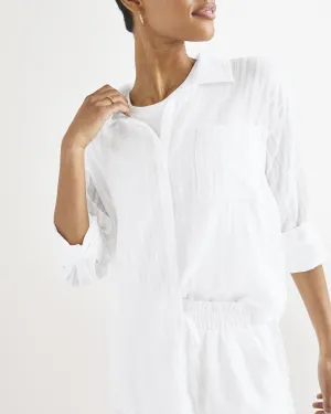 Splendid Bloom Button Down Shirt White
