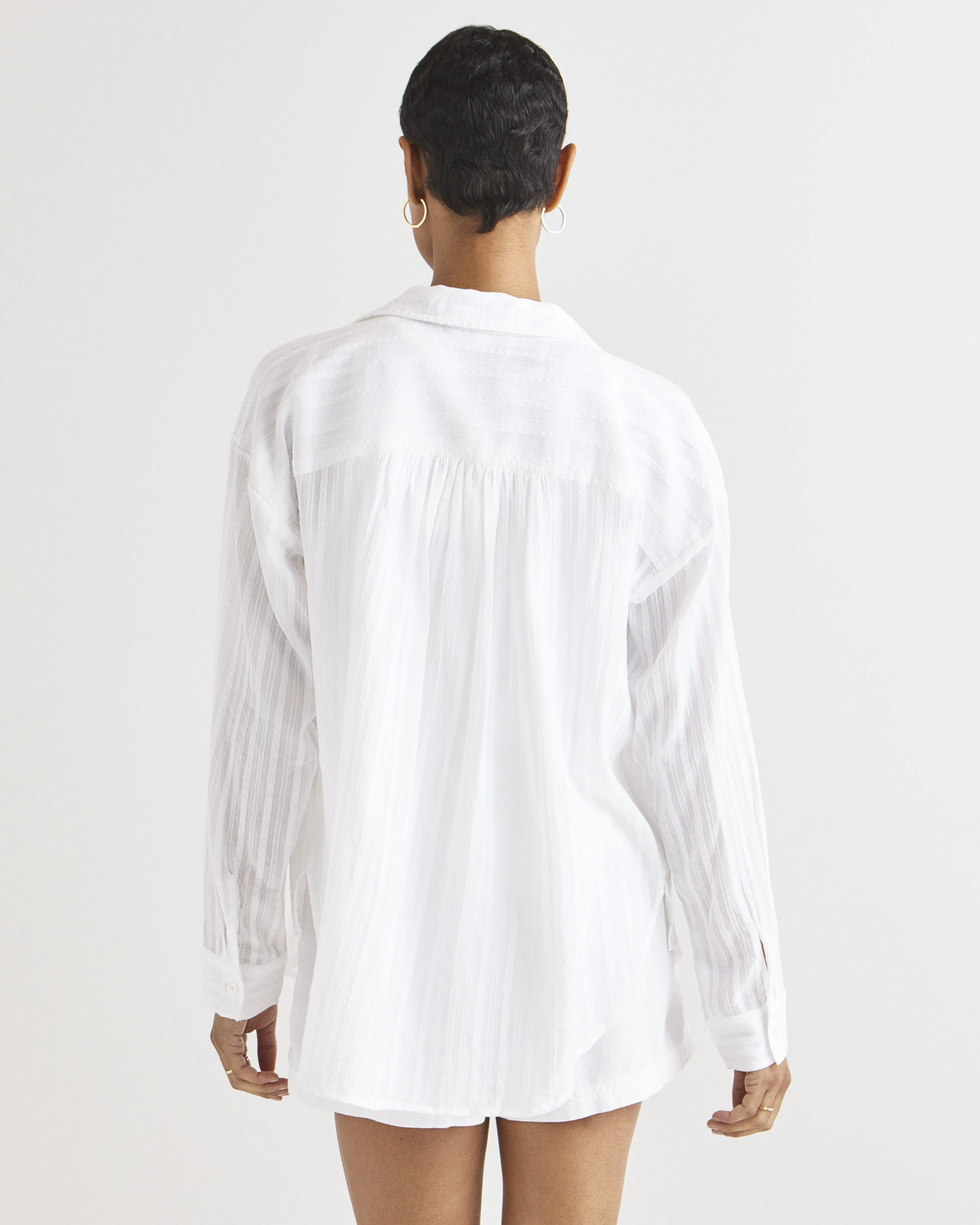 Splendid Bloom Button Down Shirt White