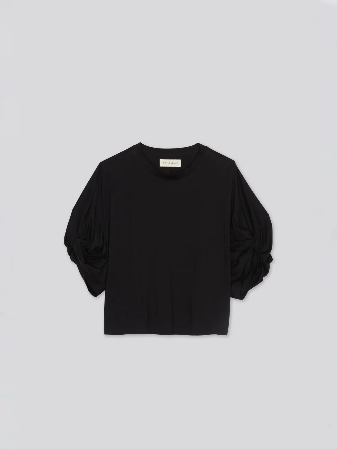 Twisted Sleeve Tee in Black
