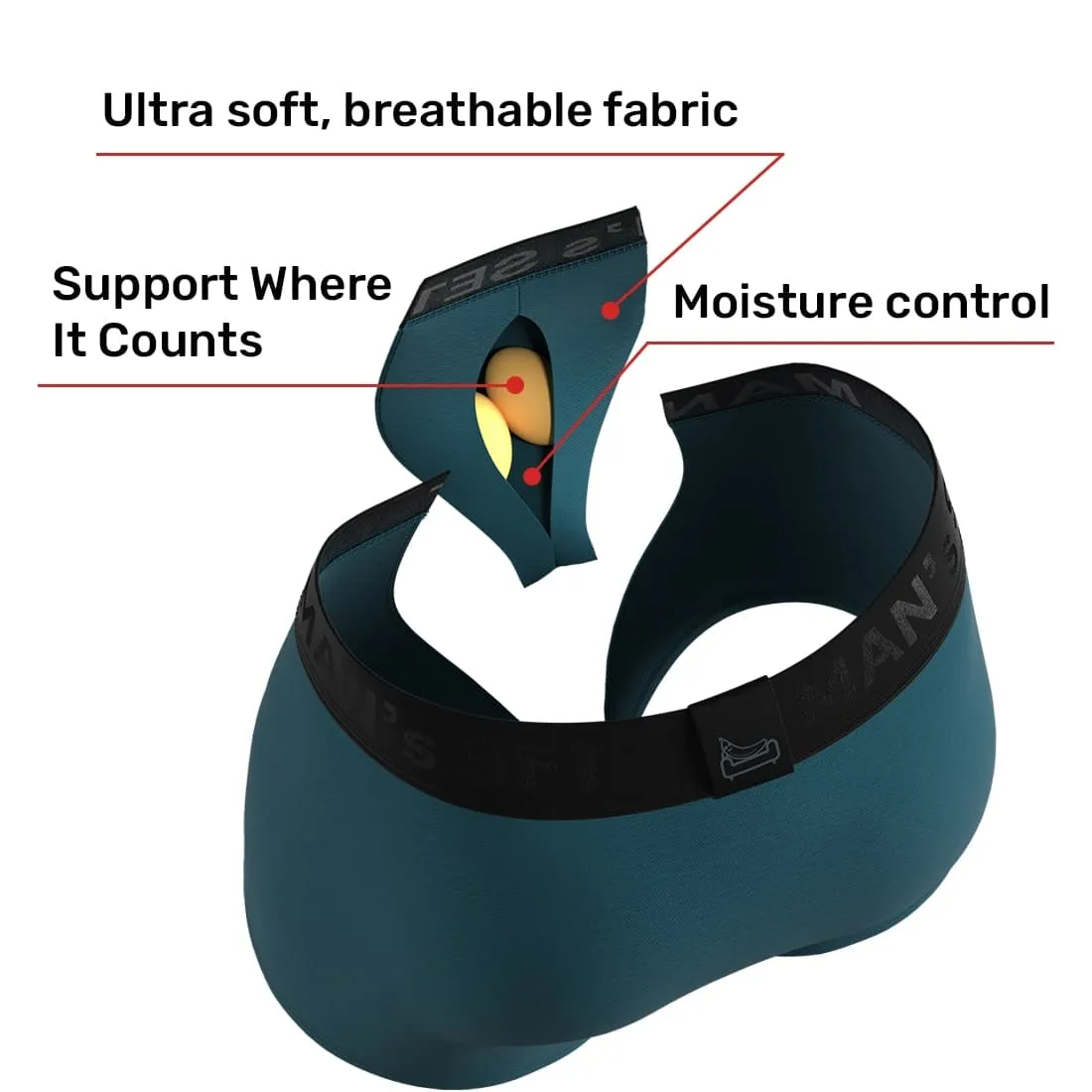 UltraSoft Trunk 3.6" OpenFly, Navy Banana