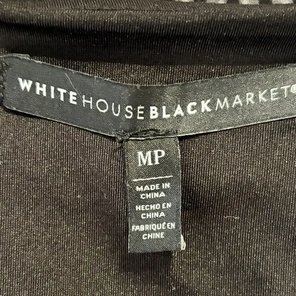 White House Black Market Sheath Dress with Sheer Overlay and Rhinestone Accents