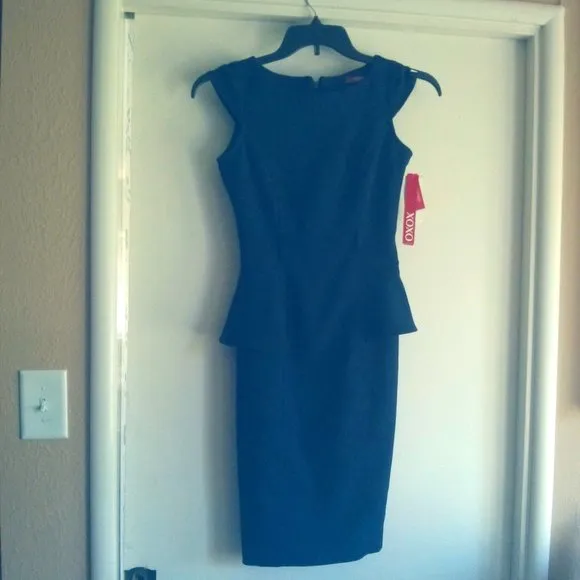 XOXO Navy Peplum Sheath Dress NWT Size 0